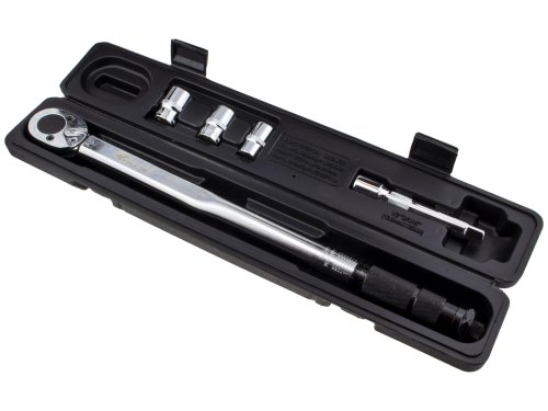 Klucz dynamometryczny 1/2" 28-210 NM z blokadą i nasadkami