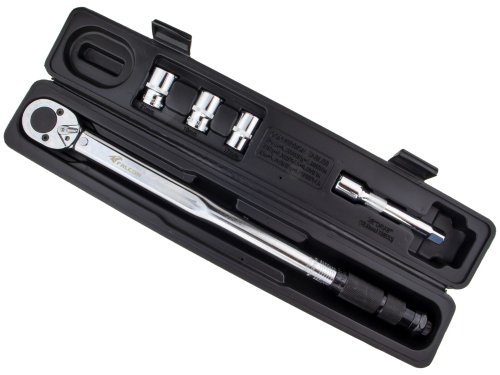 Klucz dynamometryczny 1/2" 28-210 NM z blokadą i nasadkami
