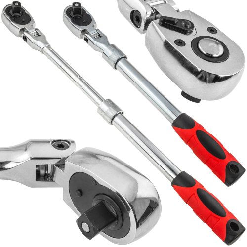 GRZECHOTKA TELESKOPOWA ŁAMANA 1/2" 305-445 MM 72 ZEBY REGULOWANA DŁUGOŚĆ