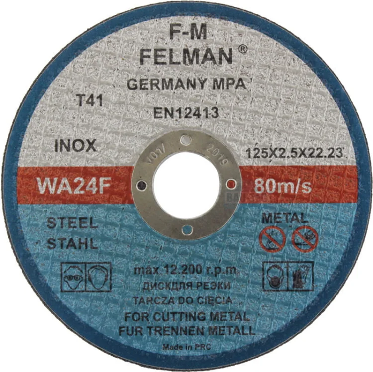 Tarcza do cięcia metalu i stali - Felman 125 x 2.5mm