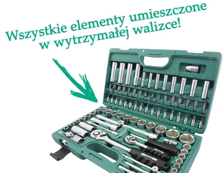 Zestaw kluczy nasadowych 1/2" 1/4" HONITON 94 elementy